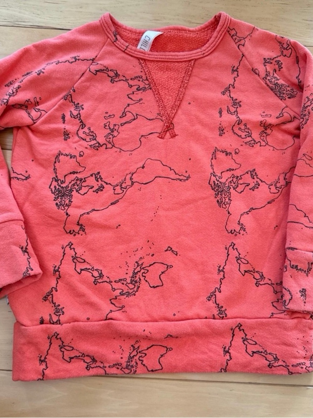 Kids Childhoods Coral World-Map Sweatshirt
